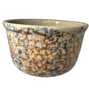 Red Wing Spongeware Crock Bowl 7” Decorative Stoneware Vintage Speckled Sponge C
